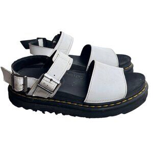 Dr Martens Voss Women's Size 10 US Leather Buckle Strap Sandals .Withe/ Black